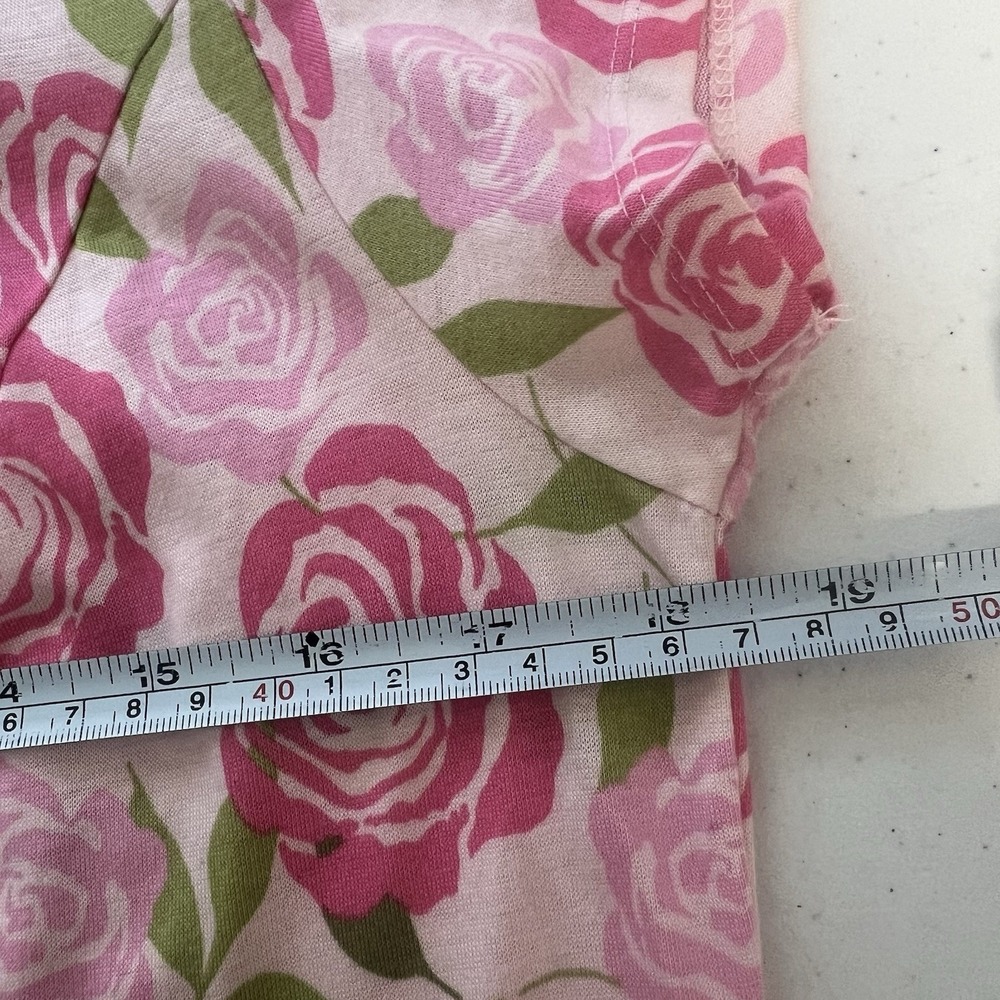 Hanna Andersson Floral Knit Midi Dress Bright Pink Size S Cotton - Picture 14 of 16